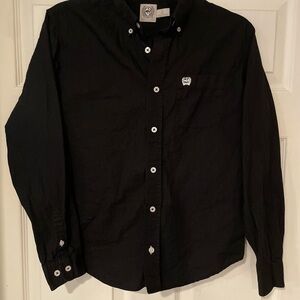 Kids Cinch Button Down Black Shirt